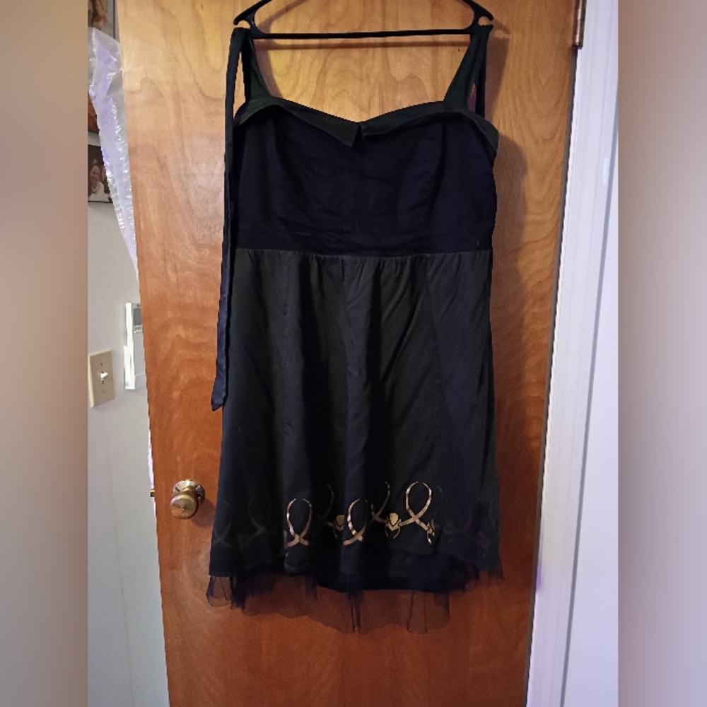 Her Universe Black Cocktail Dress with Gold Accent